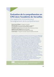 Education & Formations : numéro 104 août 2022 : Varia. article 06, Évaluation de la compréhension en CM2 dans l'académie de Versailles : une approche innovante pour l'enseignement de la compréhension / Marie-France Bishop, Kévin Boudet, Christelle Cousson, Sophie Fournier-Gassie, Carine Royer | BISHOP , Marie-France. Auteur