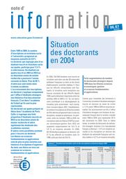 Situation des doctorants en 2004 / Pauline Girardot et Marine Guillerm | GIRARDOT, Pauline. Auteur