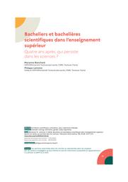 Education & Formations : Panel de bacheliers 2014 : stratégies d’orientation, réorientations disciplinaires, mobilité géographique : n° 105- Juillet 2023. article 02, Bacheliers et bachelières scientifiques dans l’enseignement supérieur : quatre ans après, qui persiste dans les sciences ? / Marianne Blanchard, Philippe Lemistre | BLANCHARD , Marianne . Auteur