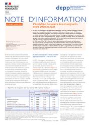 L’évolution du salaire des enseignants entre 2020 et 2021 / Mélanie Drégoir | DREGOIR, Mélanie. Auteur