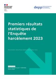 Premiers résultats statistiques de l’Enquête harcèlement 2023 / Marine Guillerm, Fabrice Murat, Catherine Simon, Boubou Traore | GUILLERM, Marine. Auteur