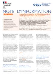 Évaluation exhaustive de début de quatrième 2023 : première année de passation / Équipe évaluation exhaustive de début de quatrième, DEPP-B2-1 et B2-2, Marina Hick, Vincent Paillet, Hugo Rogie; Sandra Andreu, Agnès Biarotte-Sorin, Anaïs Bret, Hélène Durand de Monestrol, Marguerite Garnero, Charlotte Gill-Sotty, Laure Heidmann, Aurélie Lacroix, Aïcha M’Bafoumou, Christophe Laskowski, Audrey Léger, Stéphanie Mas, Audrey Paul, Élodie Persem, Guillaume Rue, Jean-Fabrice Stachowiak, Ronan Vourc’h | HICK, Marina. Auteur